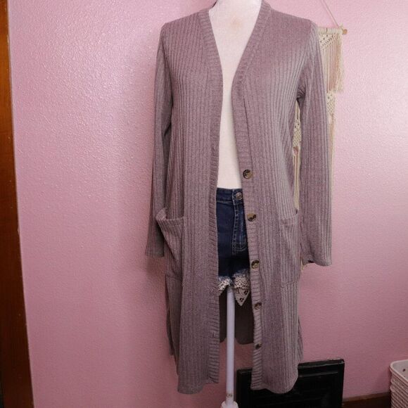 Maurices | Ribbed‎ Knit Duster Cardigan Medium - Picture 2 of 7